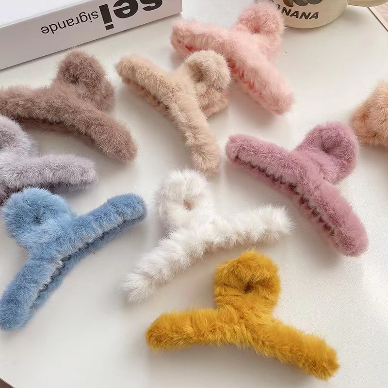 毛绒发夹3个包邮 颜色随机发 网红发卡简约 有问题联系客服补发