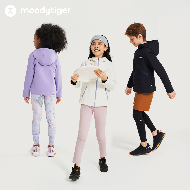 moodytiger【活动】儿童时尚户外保暖秋冬运动防风外套44510403【H】