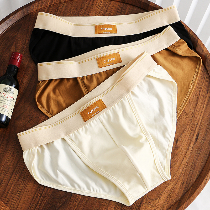 三角裤男士内裤棉质舒适纯色男生中腰短裤透气运动潮流时尚裤头衩