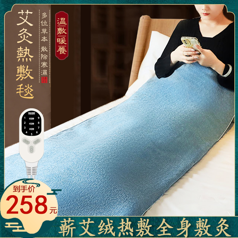 艾灸热敷毯电加热艾绒坐垫褥子艾草床垫全身温灸家用多功能理疗毯