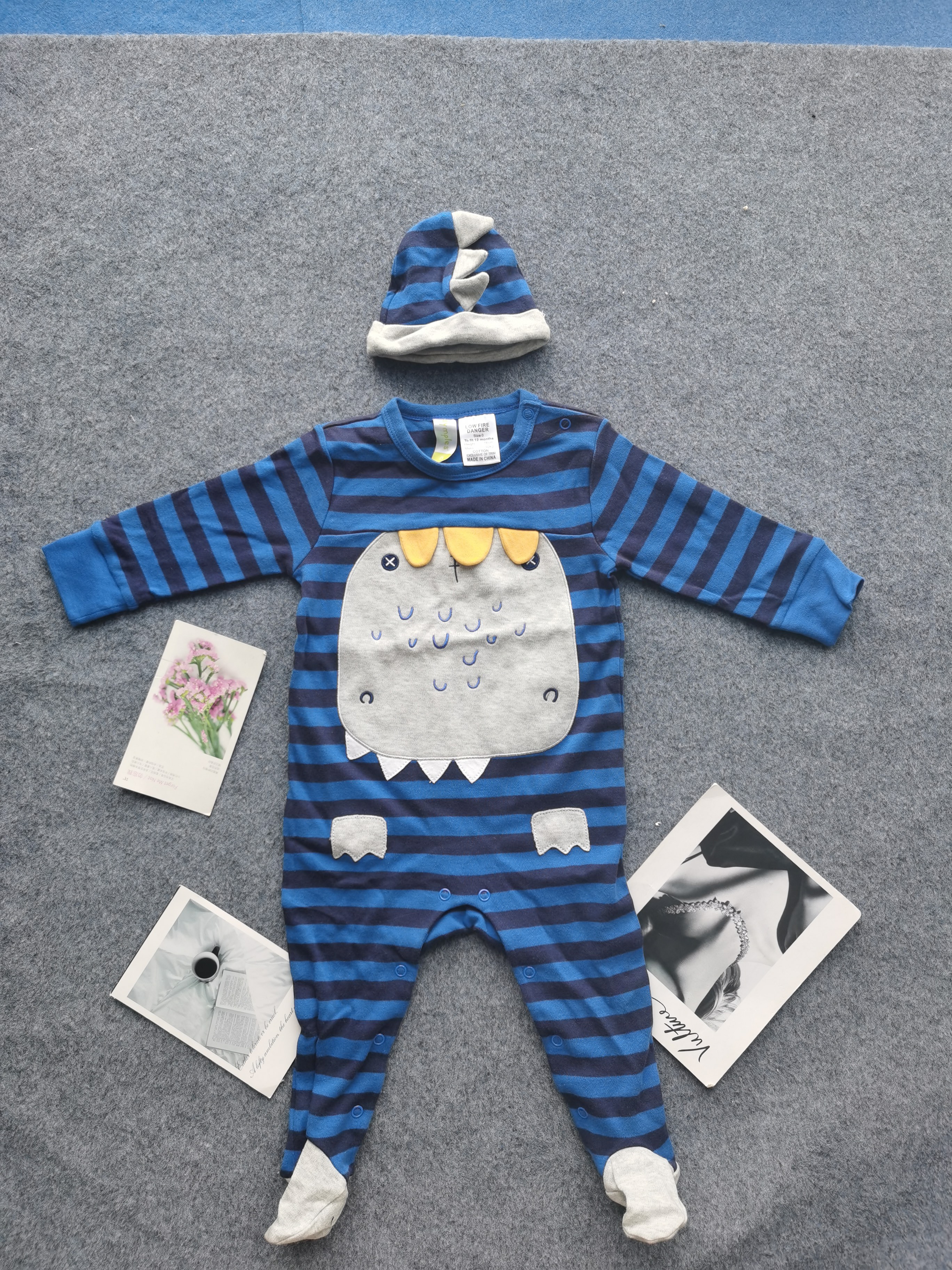 外贸原单男宝女宝73休闲风长袖长爬80通用59爬服加绒幼儿秋衣