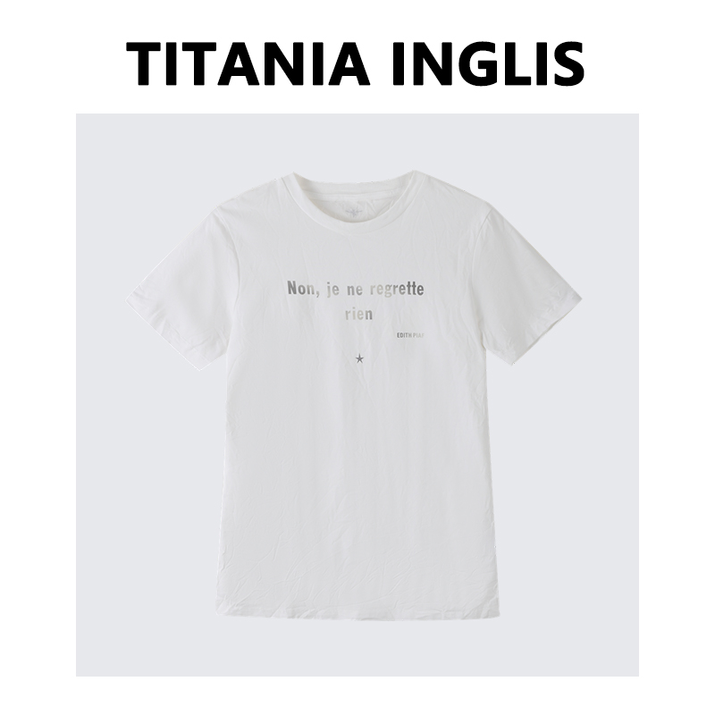 TITANIA INGLIS短袖t恤女夏季中长款宽松内搭打底衫简约上衣1031