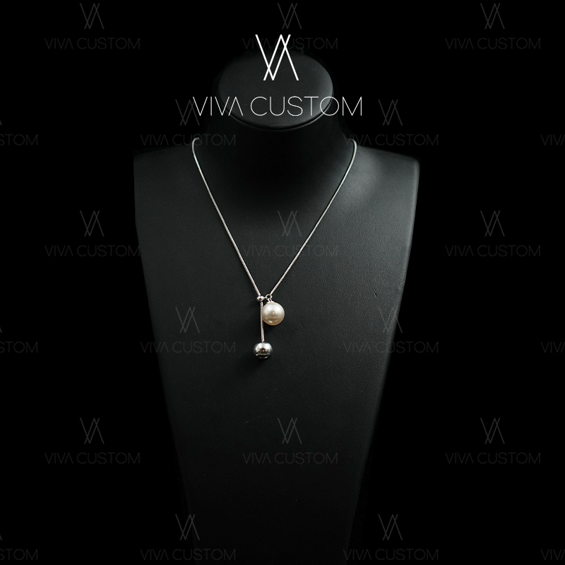 铜合金仿珍珠项链 小众设计系列 气质温柔简约蛇骨珠珠项链