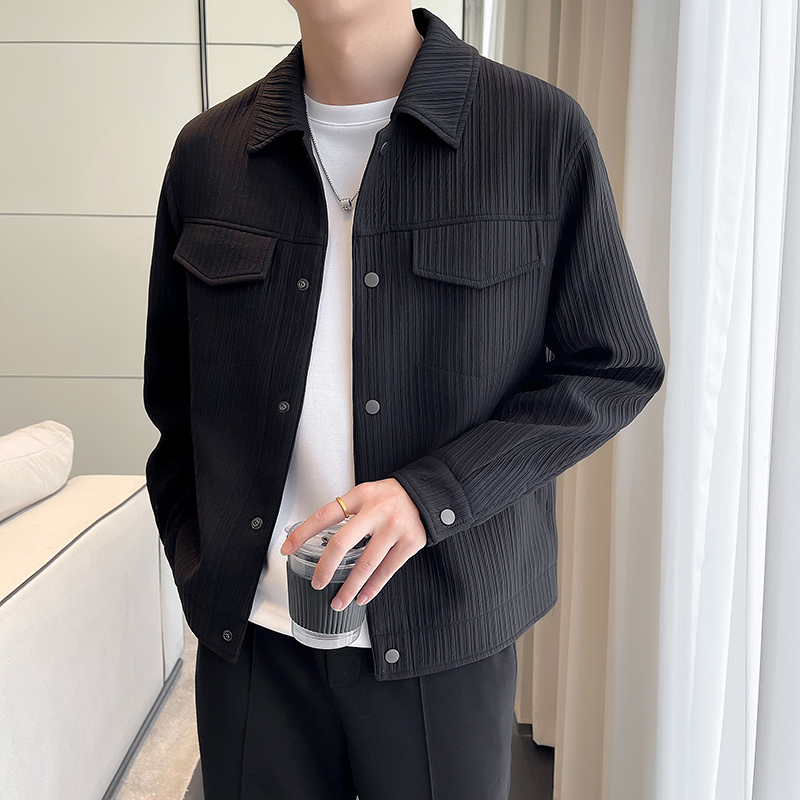 高贵上档次男装轻熟风外套男痞帅高级感潮牌翻领休闲夹克秋冬上衣