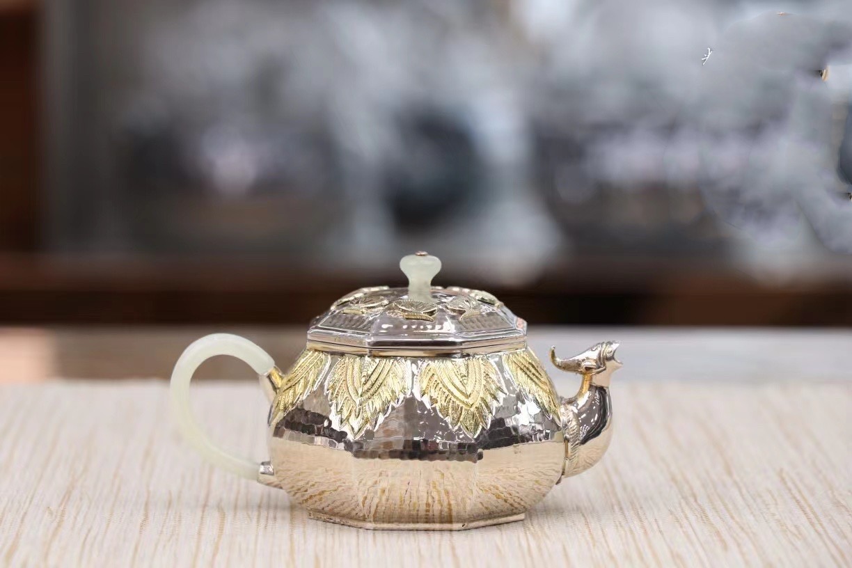 手工八方玉柄，功夫泡茶壶