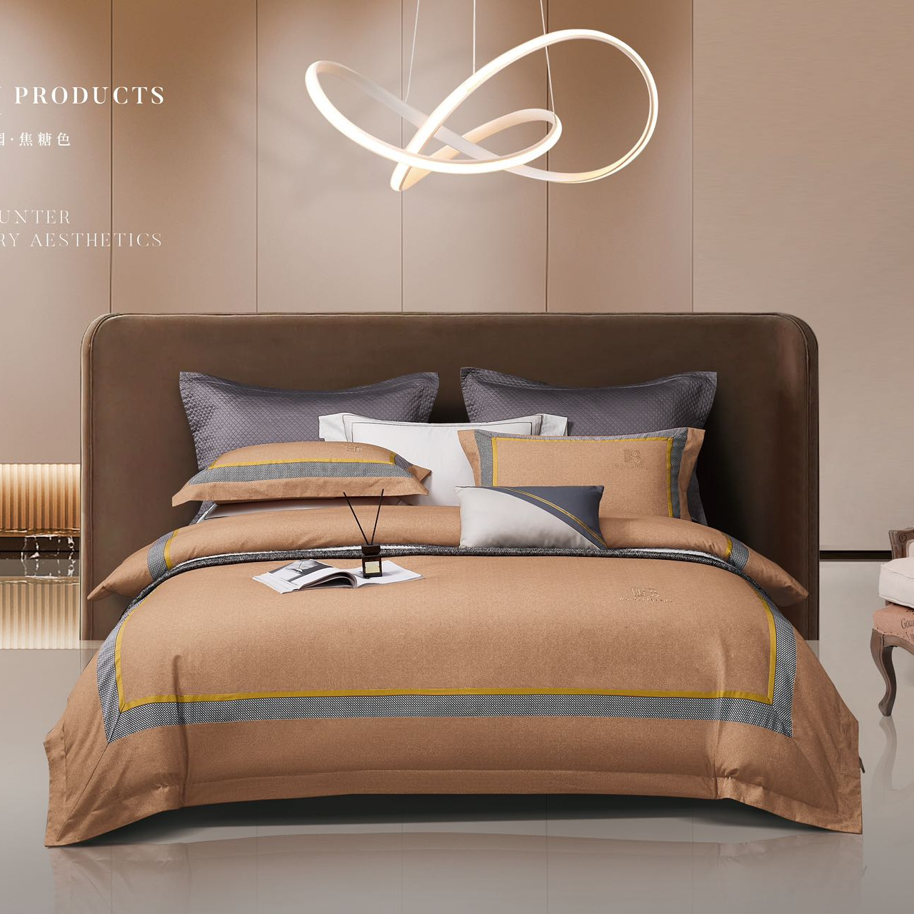 床品轻奢简约高档欧式加厚印花