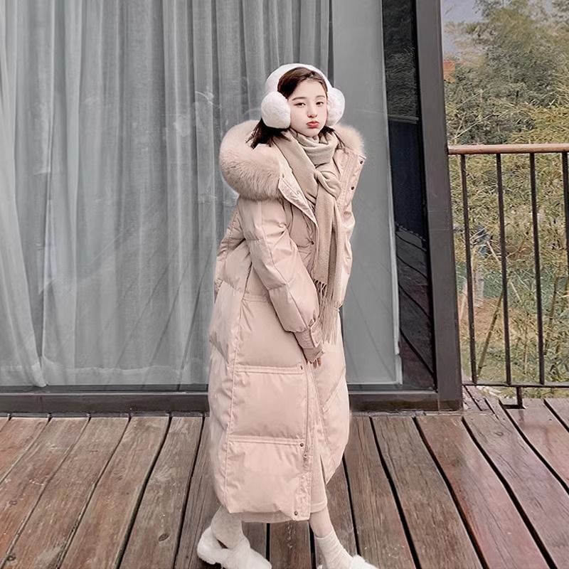 波司澄反季过膝羽绒服女中长款冬季新款爆款宽松加厚白鸭绒清仓外