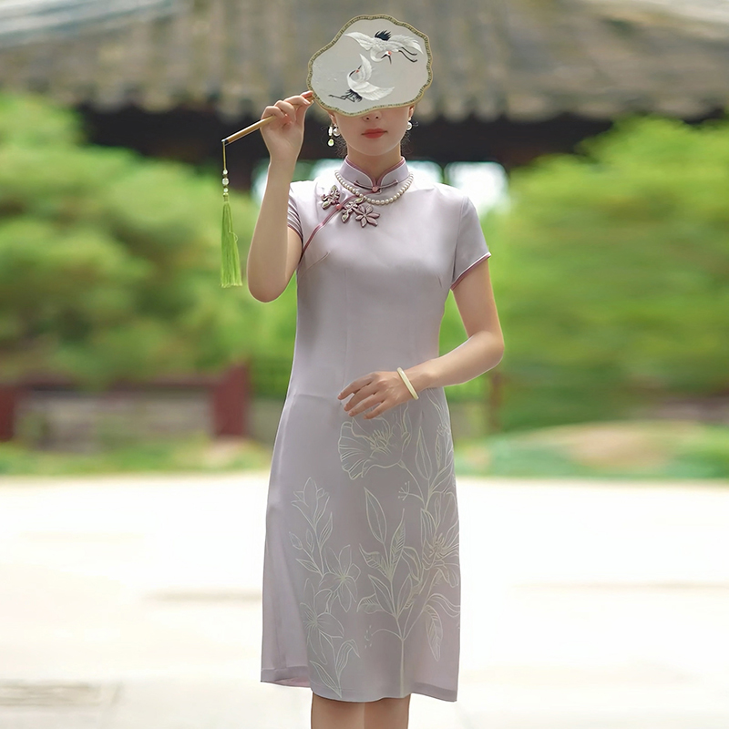 徐永良56098中国风修身改良透气单层醋酸A版裙气质优雅夏季夏季