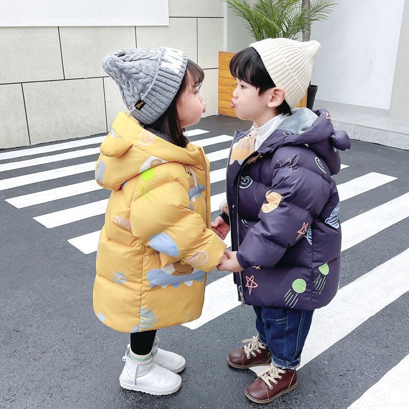 波司澄羽绒服儿童羽绒服男童中长款2023新款洋气女童小童宝宝冬季