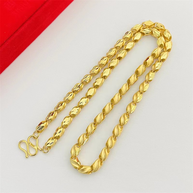 合金项链 时尚麦.穗项链男款百搭饰品项链高档不掉色高级男潮牌男