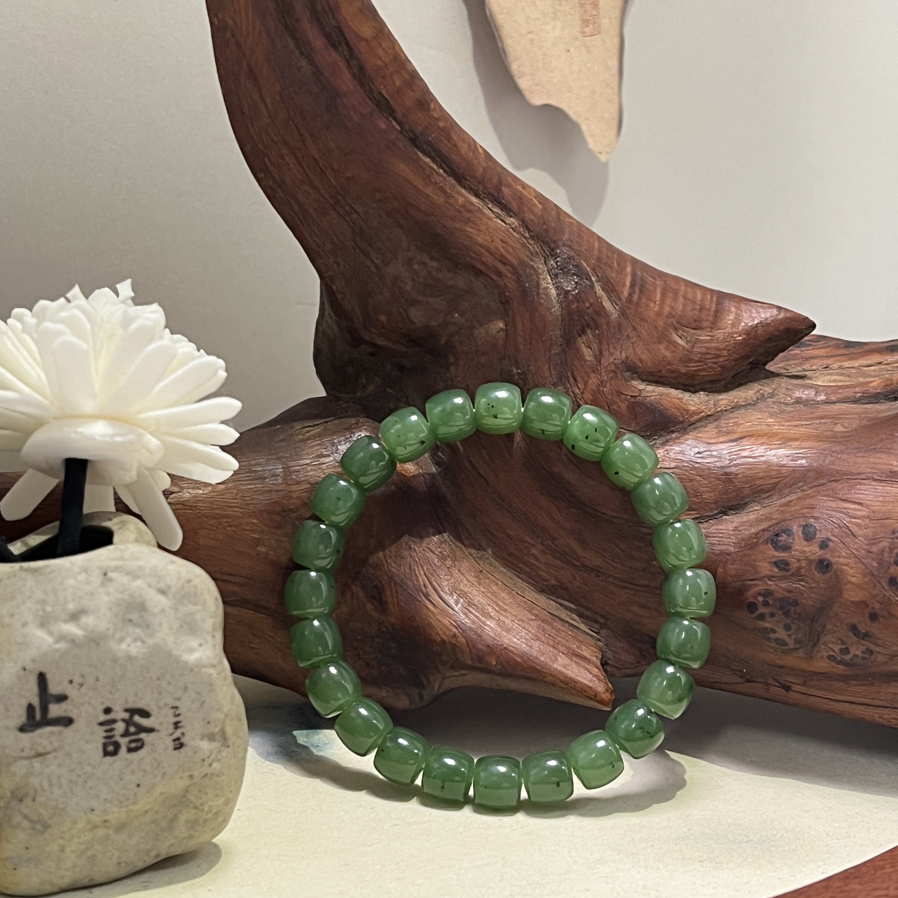 和田玉碧玉手串卡9