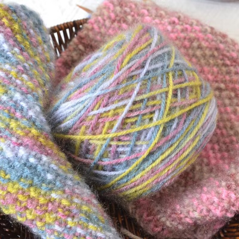 花式三两大团手编 围巾 毛衣 开衫手工长段染松鼠绒粗毛线 毛线团