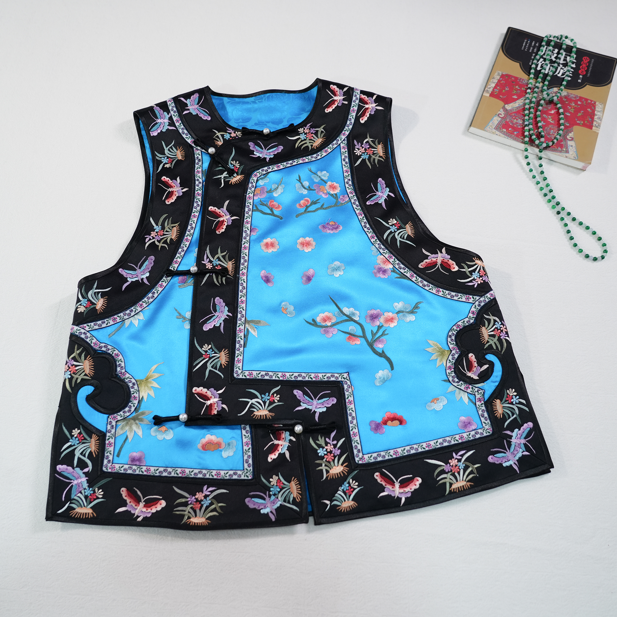 马夹夏季桑蚕丝中国风复古传统中式重工刺绣马甲