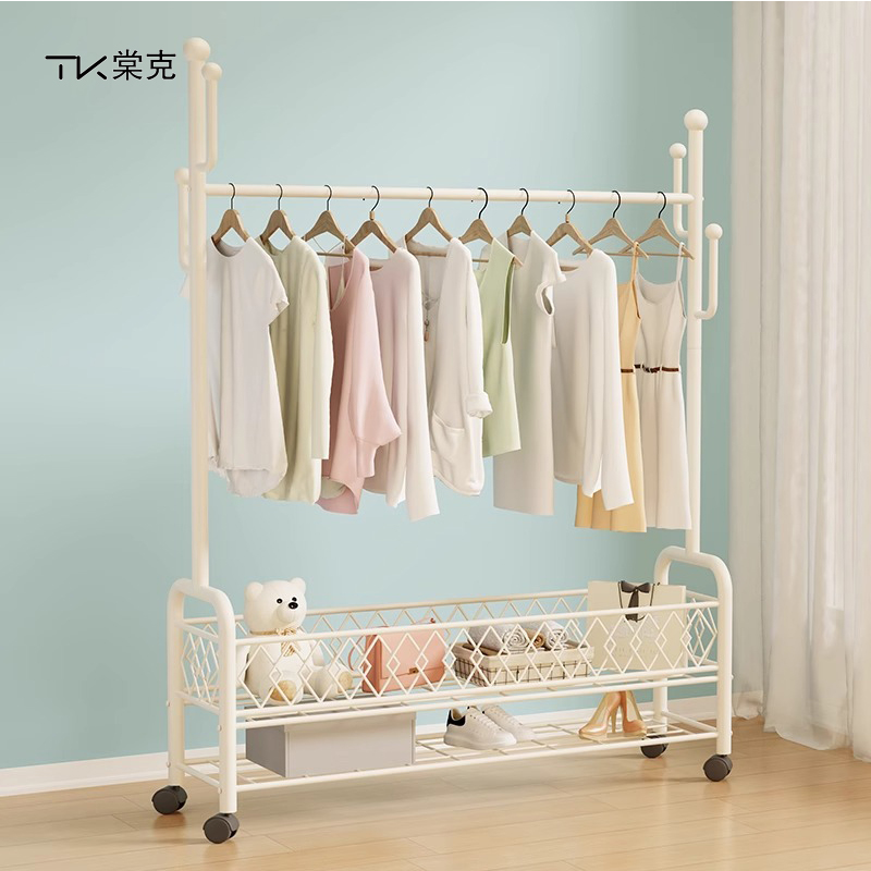 棠克挂衣架落地卧室晒衣收纳架家用简易铁艺衣帽架简约现代晾衣服