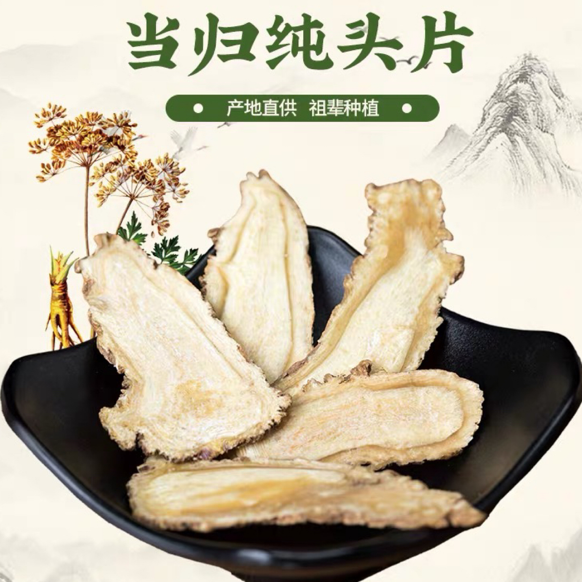 【棉棉一家】甘肃岷县当归头片100克~250克包邮 无硫熏大片