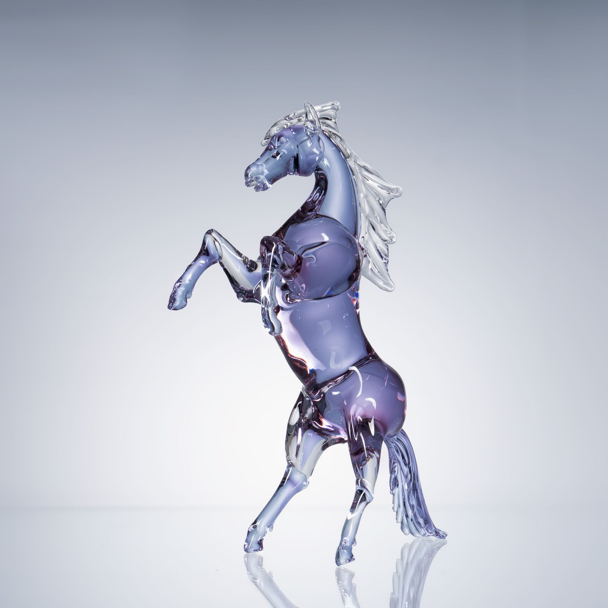 安桔东方美学【紫水晶跃马】新中式茶具纯手工极简水晶琉璃送礼摆件