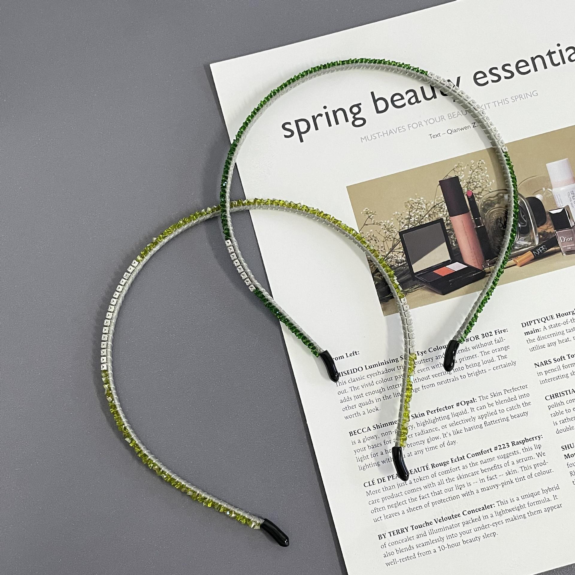 手工编织锆石网红百搭复古简约气质水晶细发箍