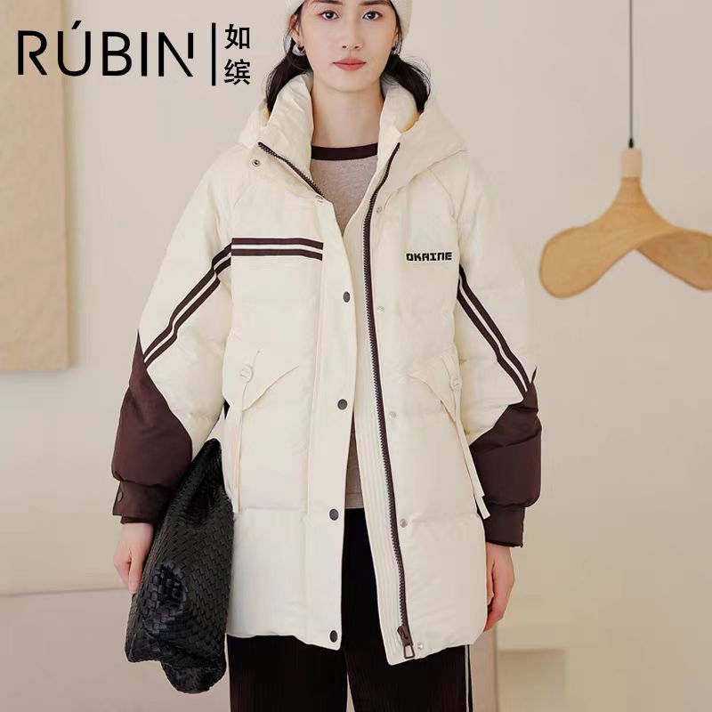 中长款羽绒服女冬季时尚宽松显瘦加厚保暖外套