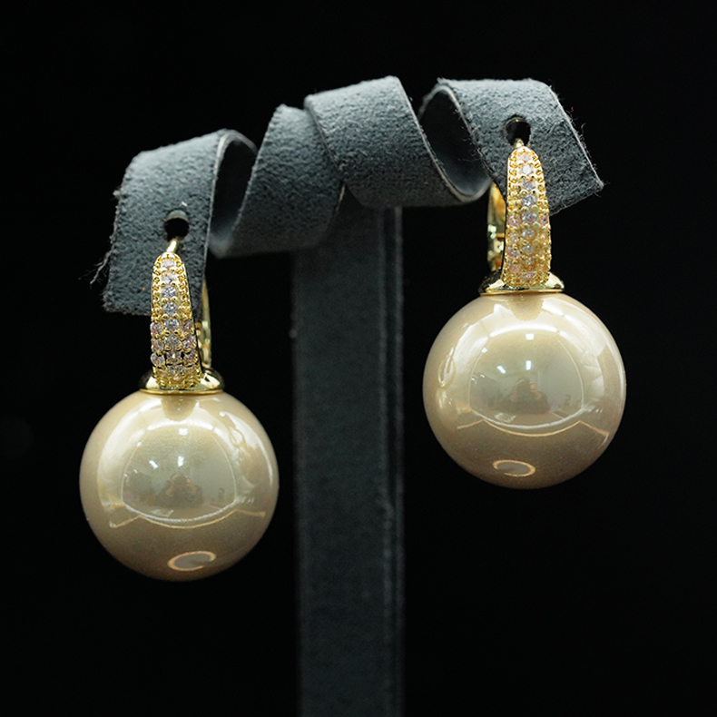 铜合金仿珍珠耳饰 时髦好物小众百搭气质时尚简约精致耳环女-5177