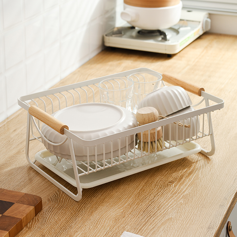 简约铁艺厨房碗碟架沥水架台面收纳置物框篮筷子篓厨具水杯盘碗架