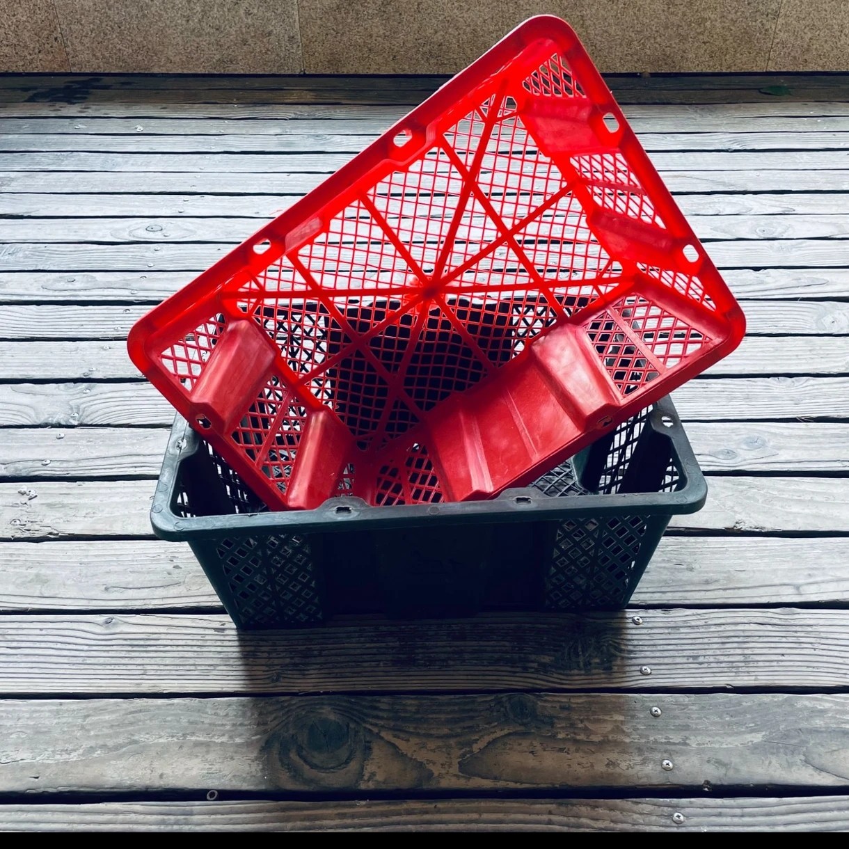 塑料运输筐红色镂空长方形出壳篮子