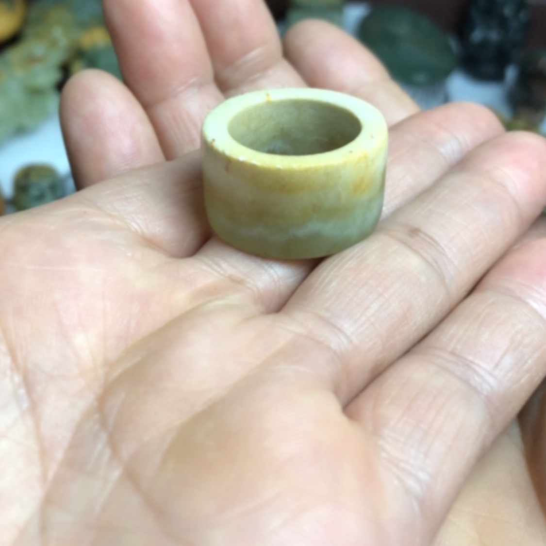 【闪购商品】岫岩河磨玉（透闪石质玉）戒圈未镶嵌感*悟