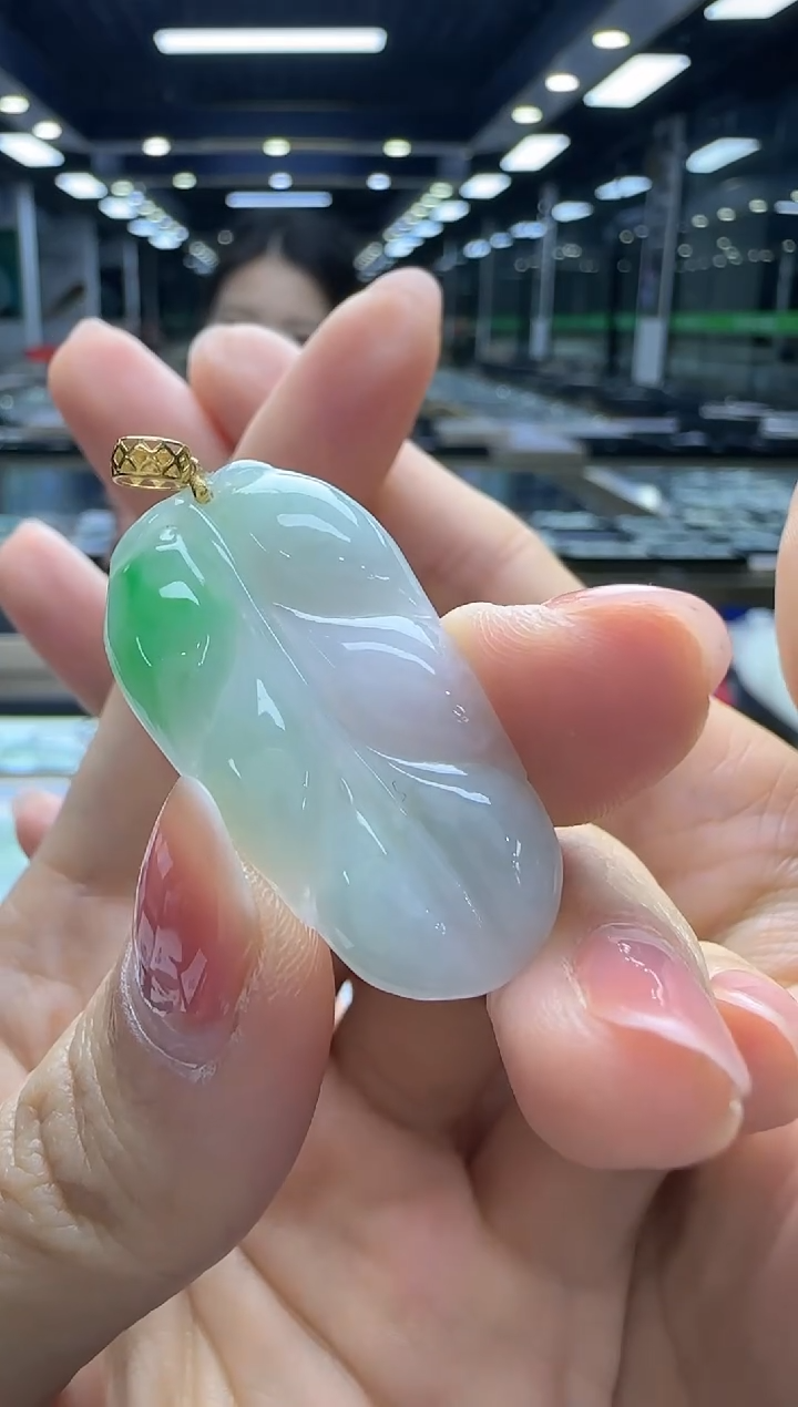 【闪购商品】翡翠颈饰18K金镶嵌孤品