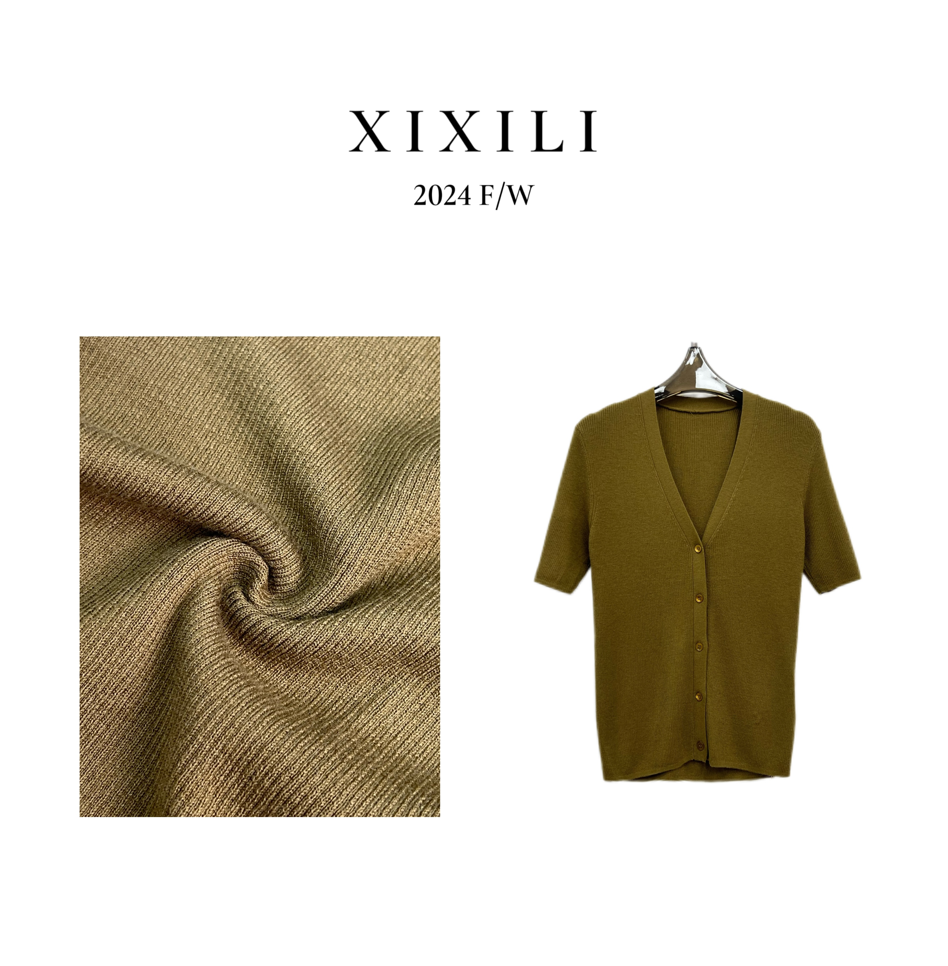 M1643-短袖毛针织衫开衫外套女