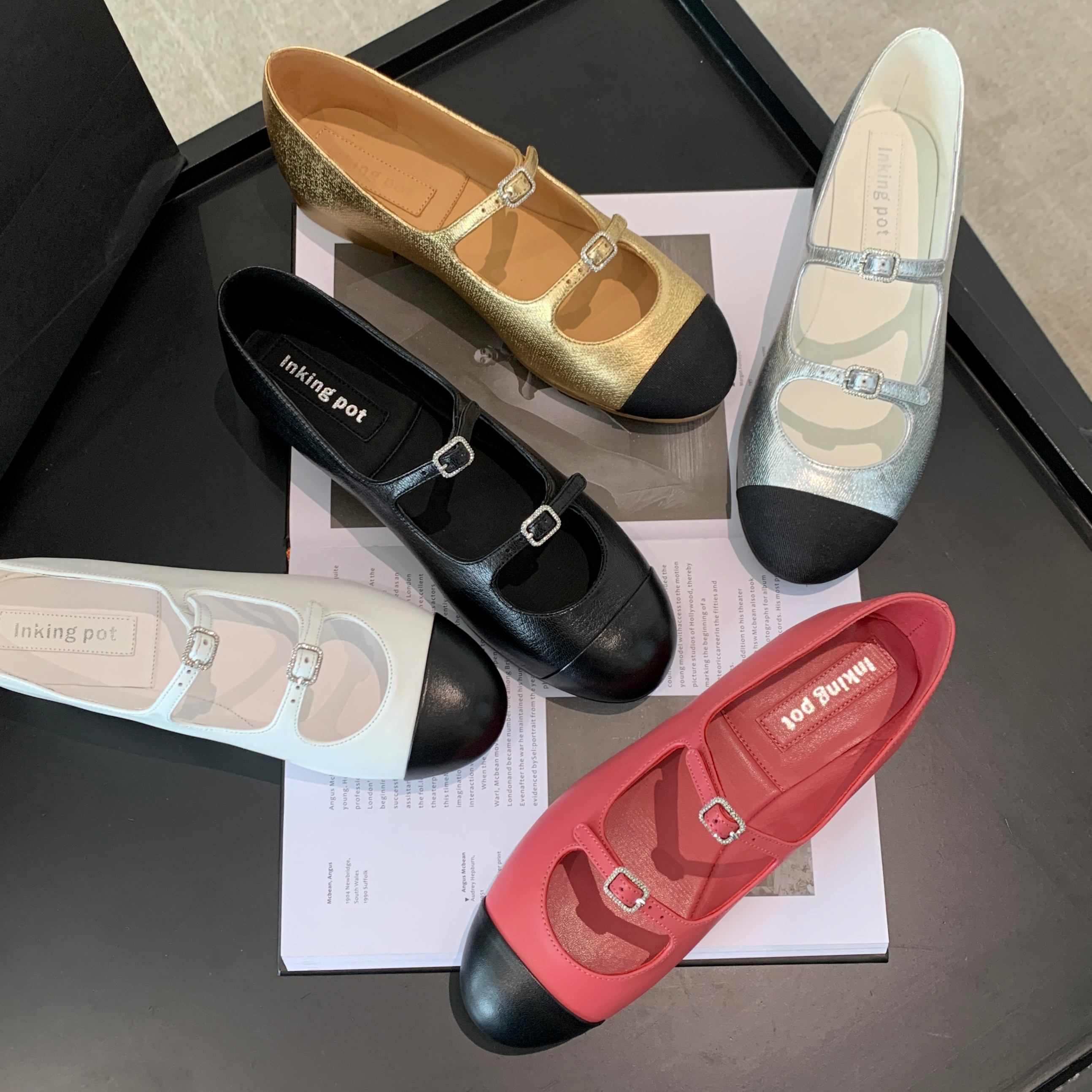 圆头复古法式平底浅口百搭玛丽珍女中跟低跟软底单鞋