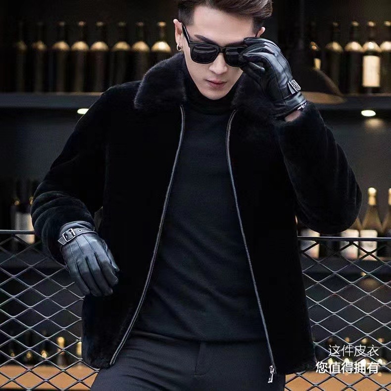 海宁【正品国产男貂】男款冬季保暖抗寒貂大衣—【翻领款】