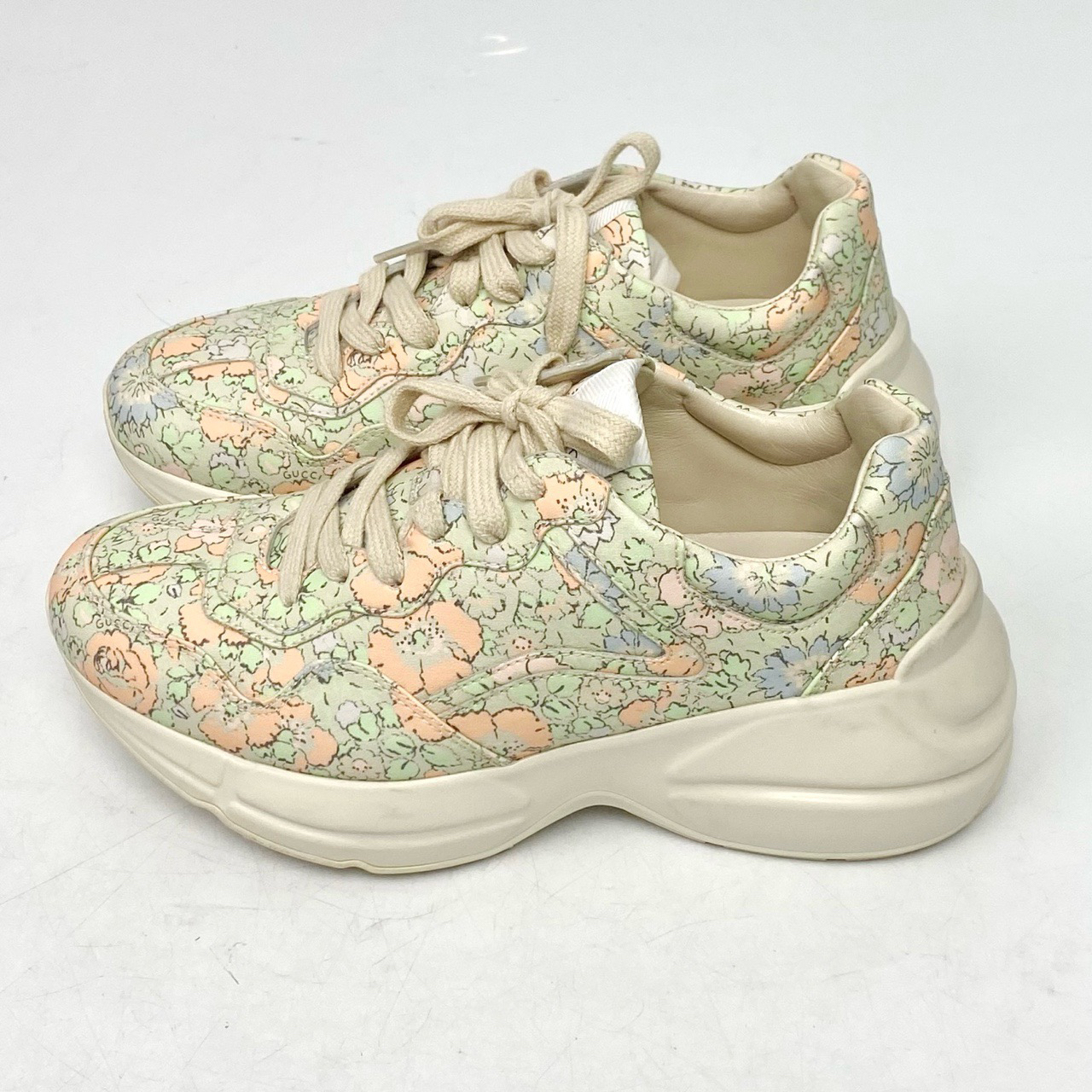 99新 GUCCI/古驰 37码 花卉老爹鞋 lm1523