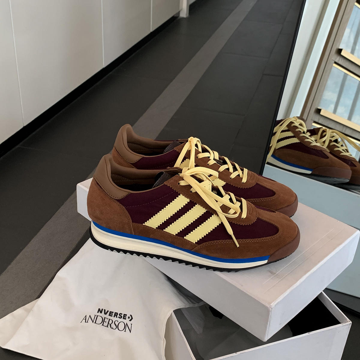 韩版真皮拼色德训鞋女2025春季新款厚底增高运动休闲复古阿甘板鞋