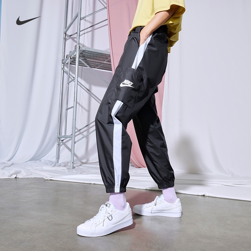 NIKE/耐克Nike耐克官方女子梭织长裤运动裤环保锥形休闲拼接轻便