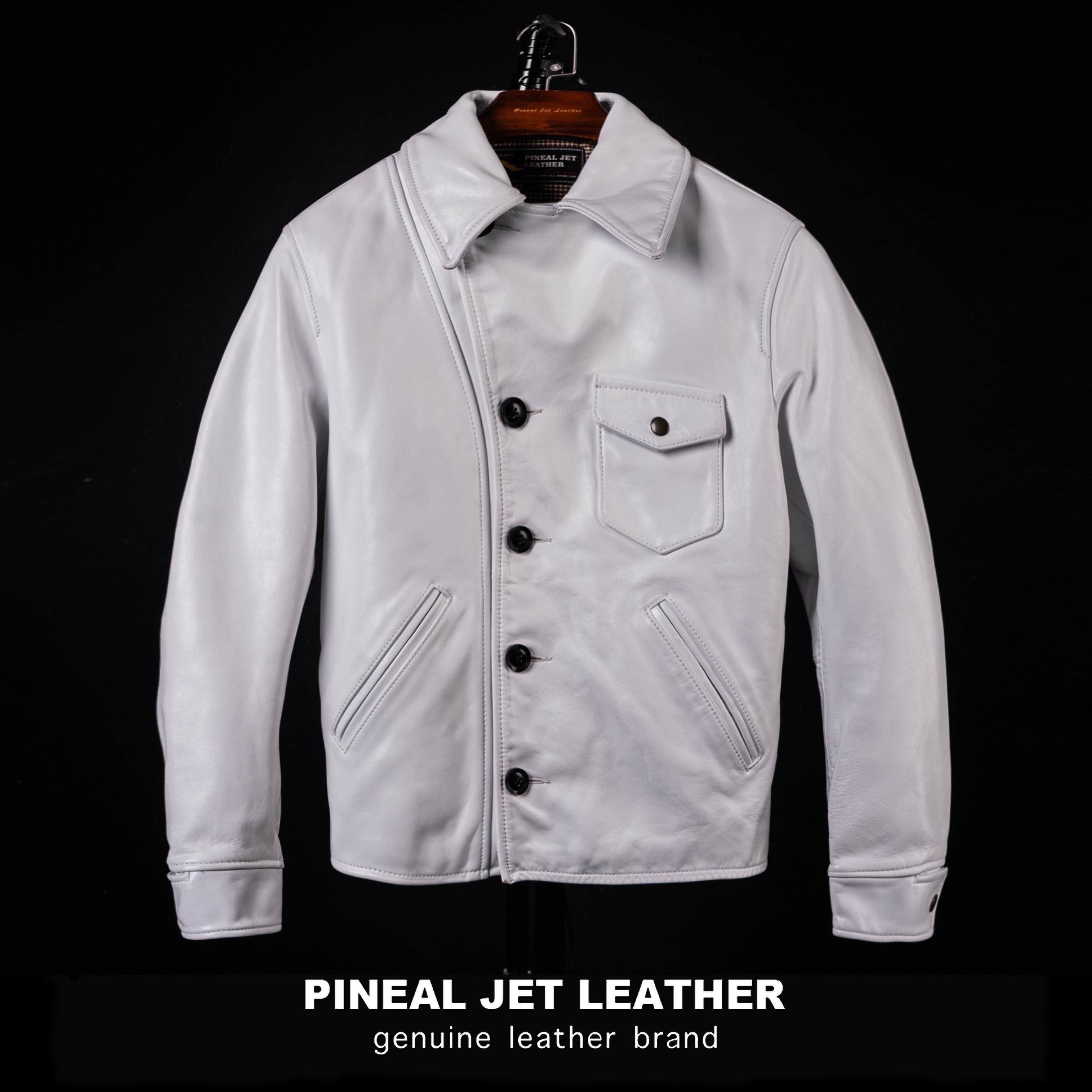 PJL新款彩色马皮小熊重水洗复古做旧阿美咔叽风格皮衣彩色小熊