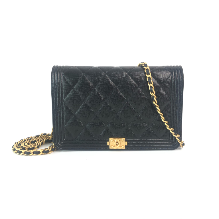 95新 Chanel/香奈儿 安洁利严选CHANEL黑金woc单肩包WHZ408076H 