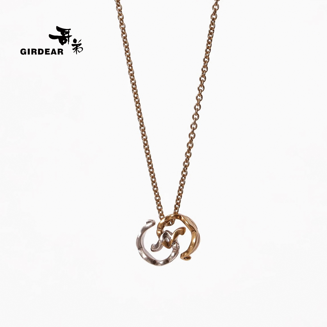 GIRDEAR/哥弟 铜项链 双色金属G字母锁扣项链1900459-9X74243-011