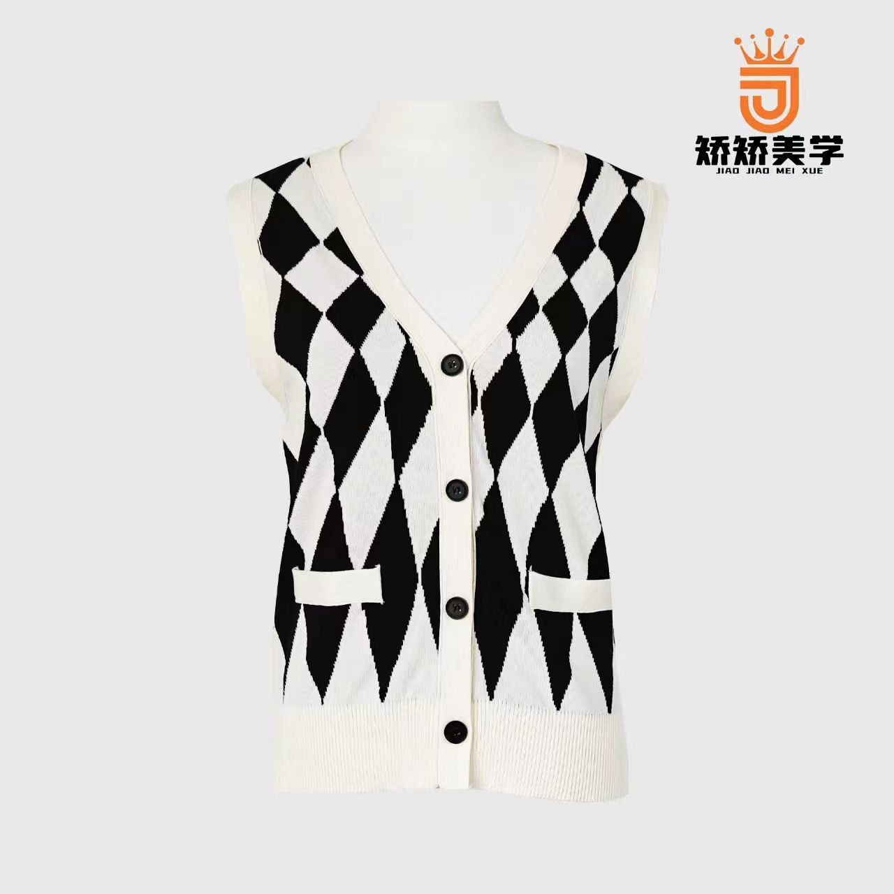 【悠悠我心】矫矫秋季新款百搭无袖时尚气质女士针织马夹S191189C