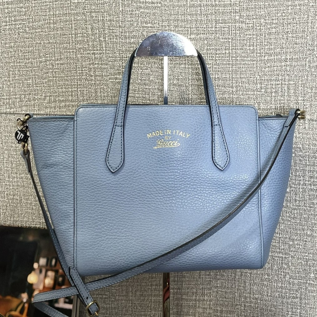 95新 GUCCI/古驰 蓝色带肩带 手提单肩包 10024952女包