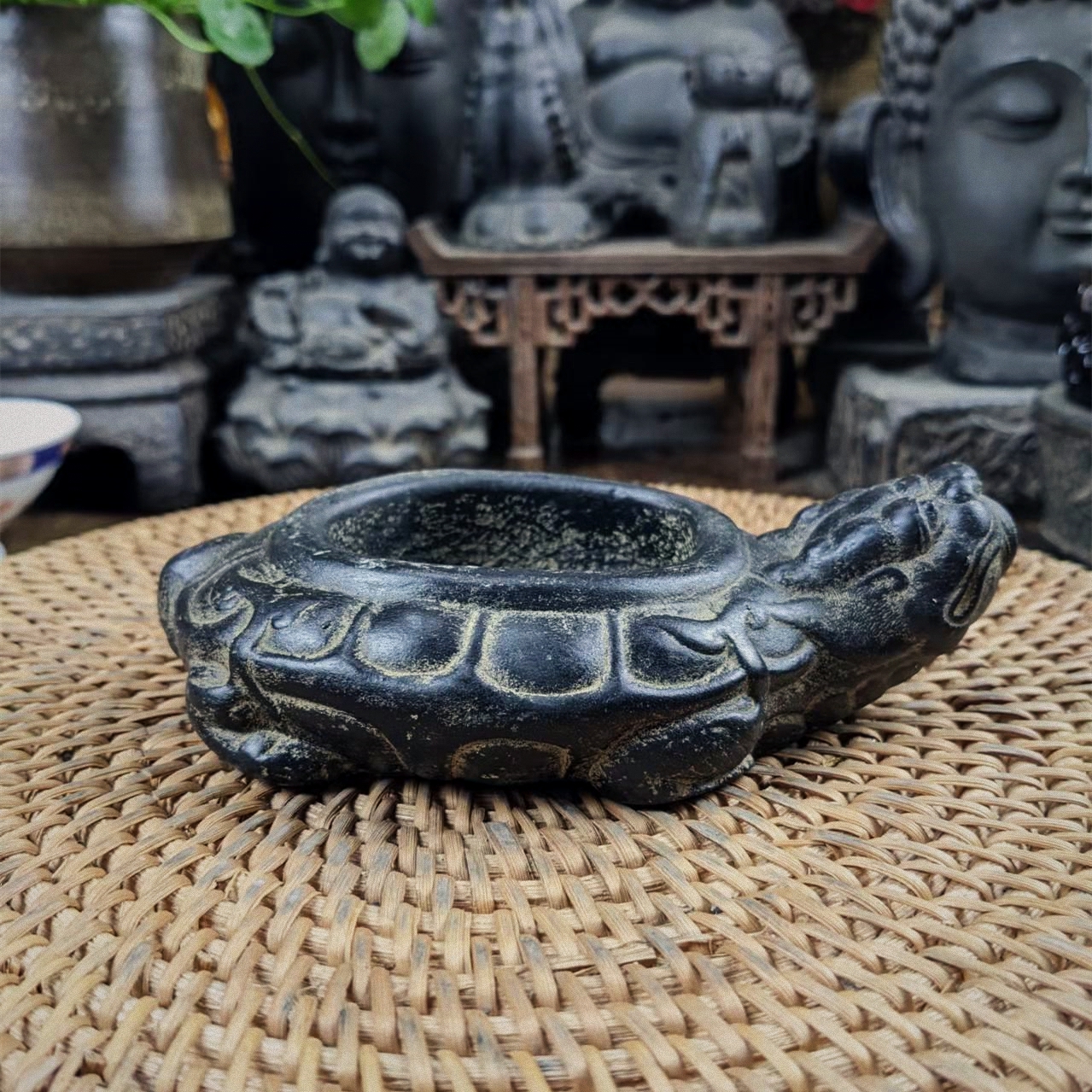 雲植.仿古仿石小龙龟花盆微型无孔花盆花器烟灰缸