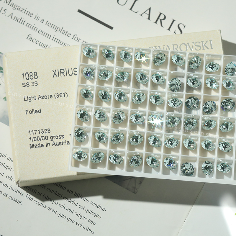 美甲饰品奥地利正品华子 浅粉蓝+浅粉蓝月光色系列高品质美甲钻饰