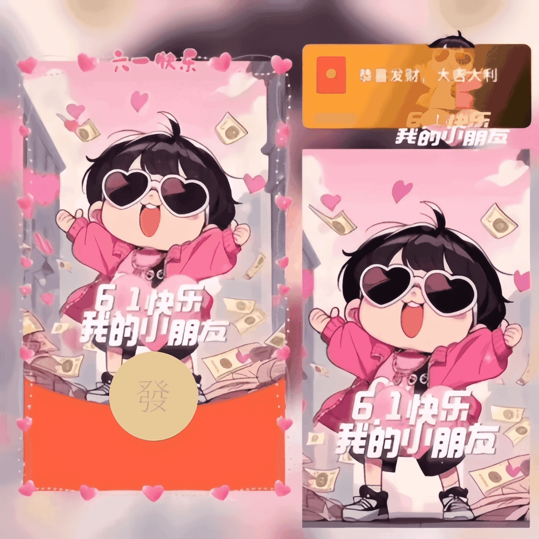 【儿童节快乐】紅包封面定制2024新款龙年设计服务序列号六一