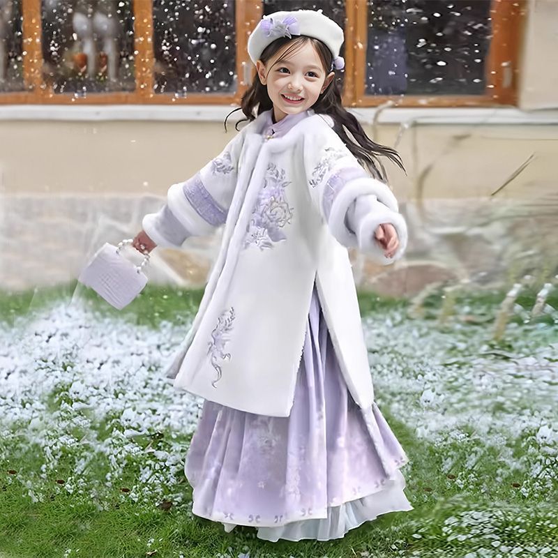女童唐装拜年服冬季儿童古风古装服过年喜庆女孩新年衣服过年服