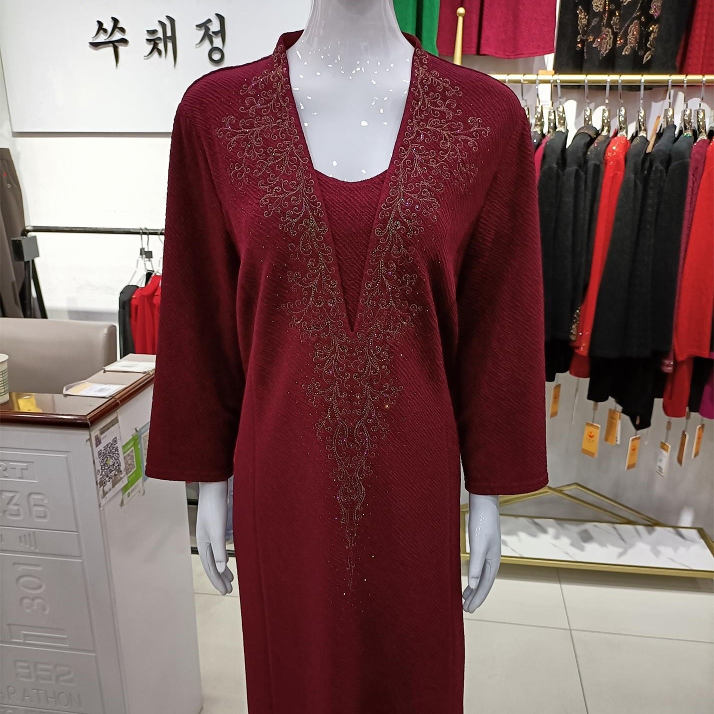大码醋酸提花面料16167款连衣裙