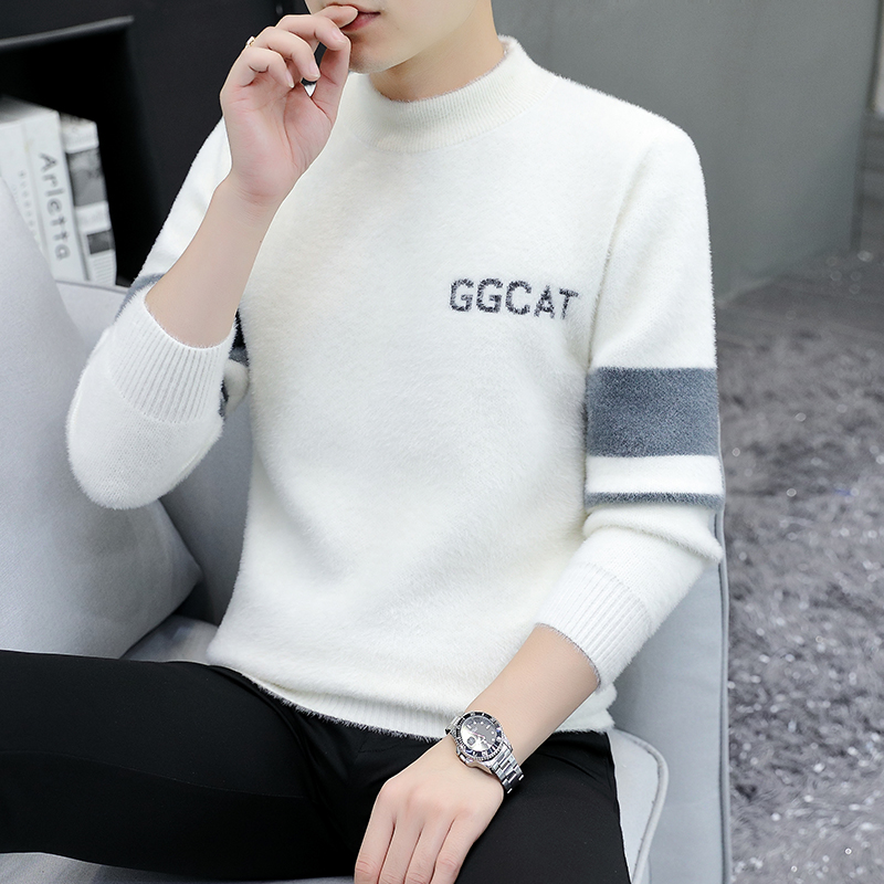 遥发推荐 毛衣男士针织衫秋冬季新款潮牌加绒保暖打底毛线衣男