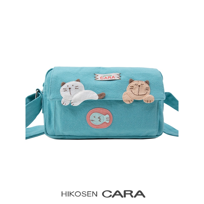 HIKOSEN CARA卡拉猫虎斑猫斜挎包糖果色日本潮牌ins女帆布单肩包