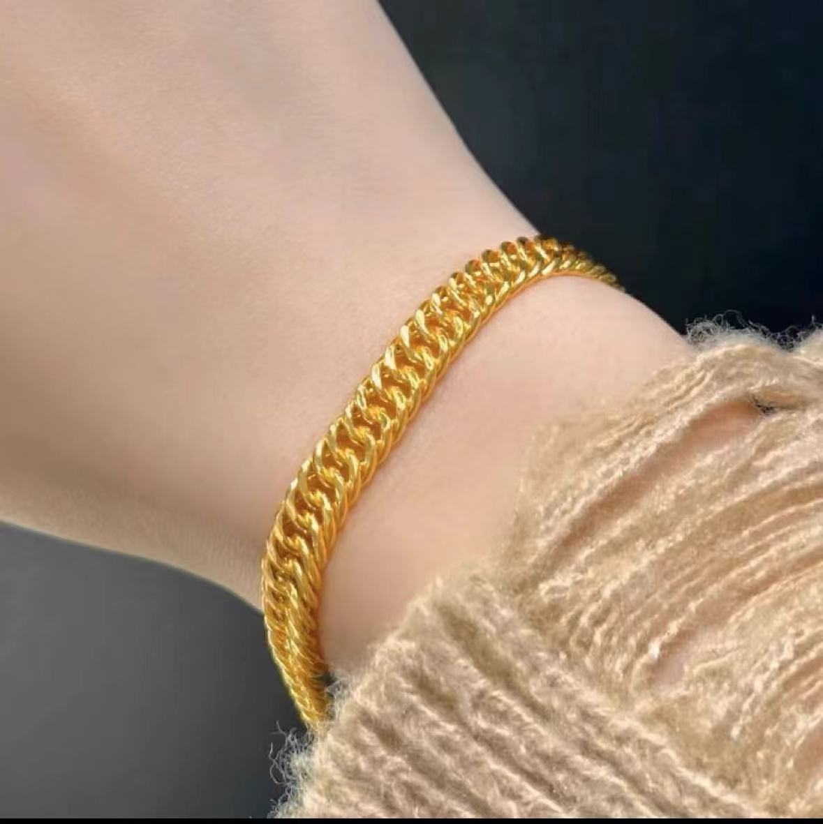 铜合金手链 铜合金经典老板手链男女同款时尚百搭精美（全方位家）