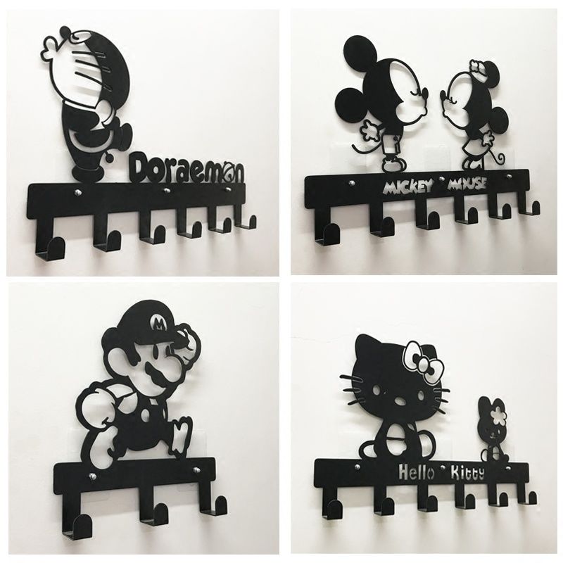 门后铁艺挂衣钩厕所创意挂衣架墙上免打孔挂钩卧室衣帽架厨房粘钩