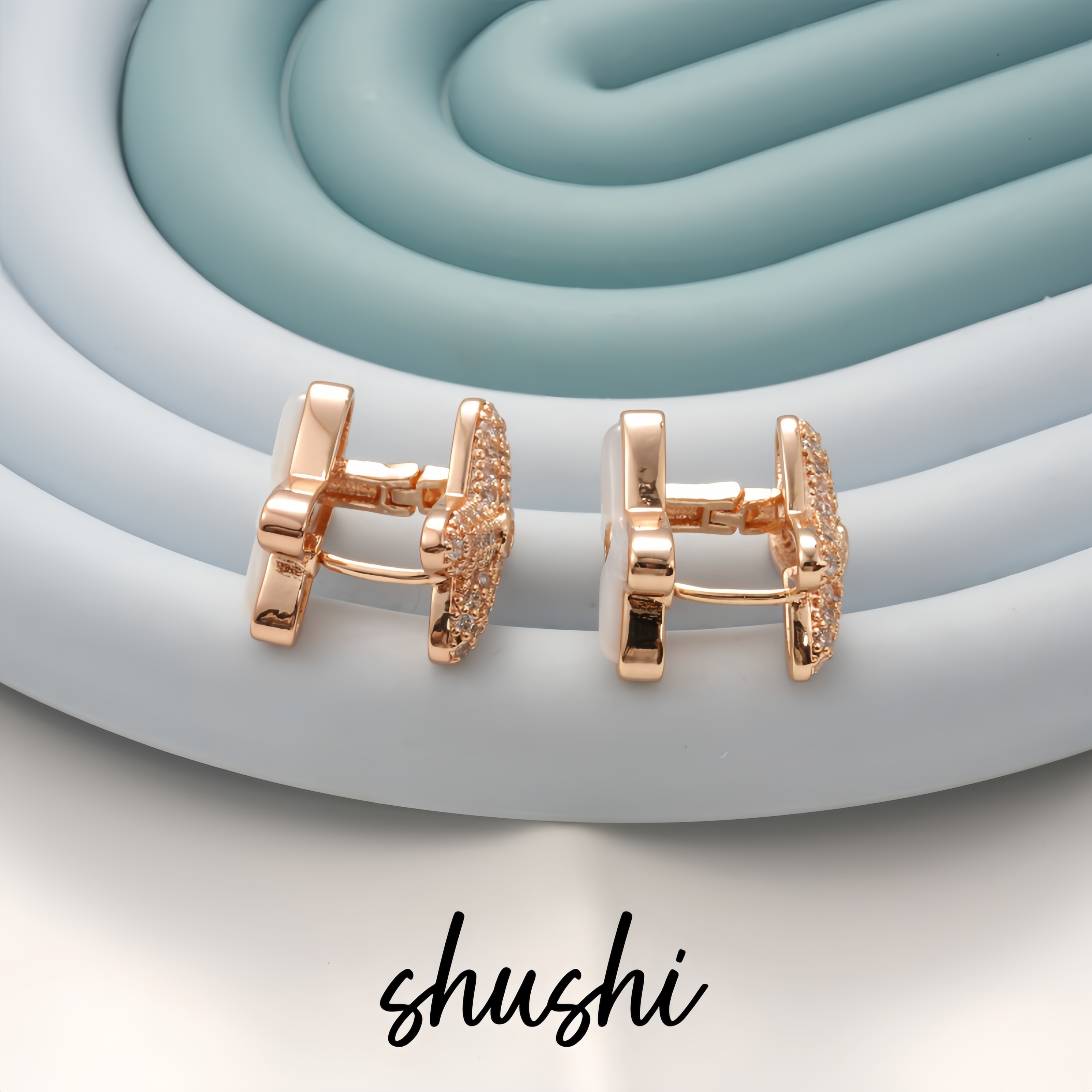 铜合金锆石耳饰 气质轻奢百搭时尚耳环6716