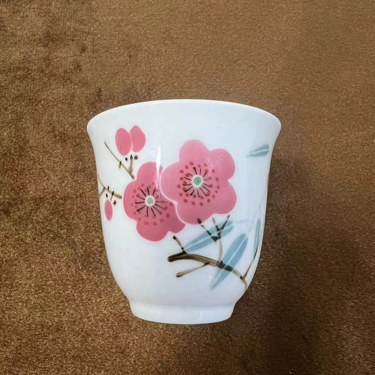 景德镇翠竹红梅闻香杯