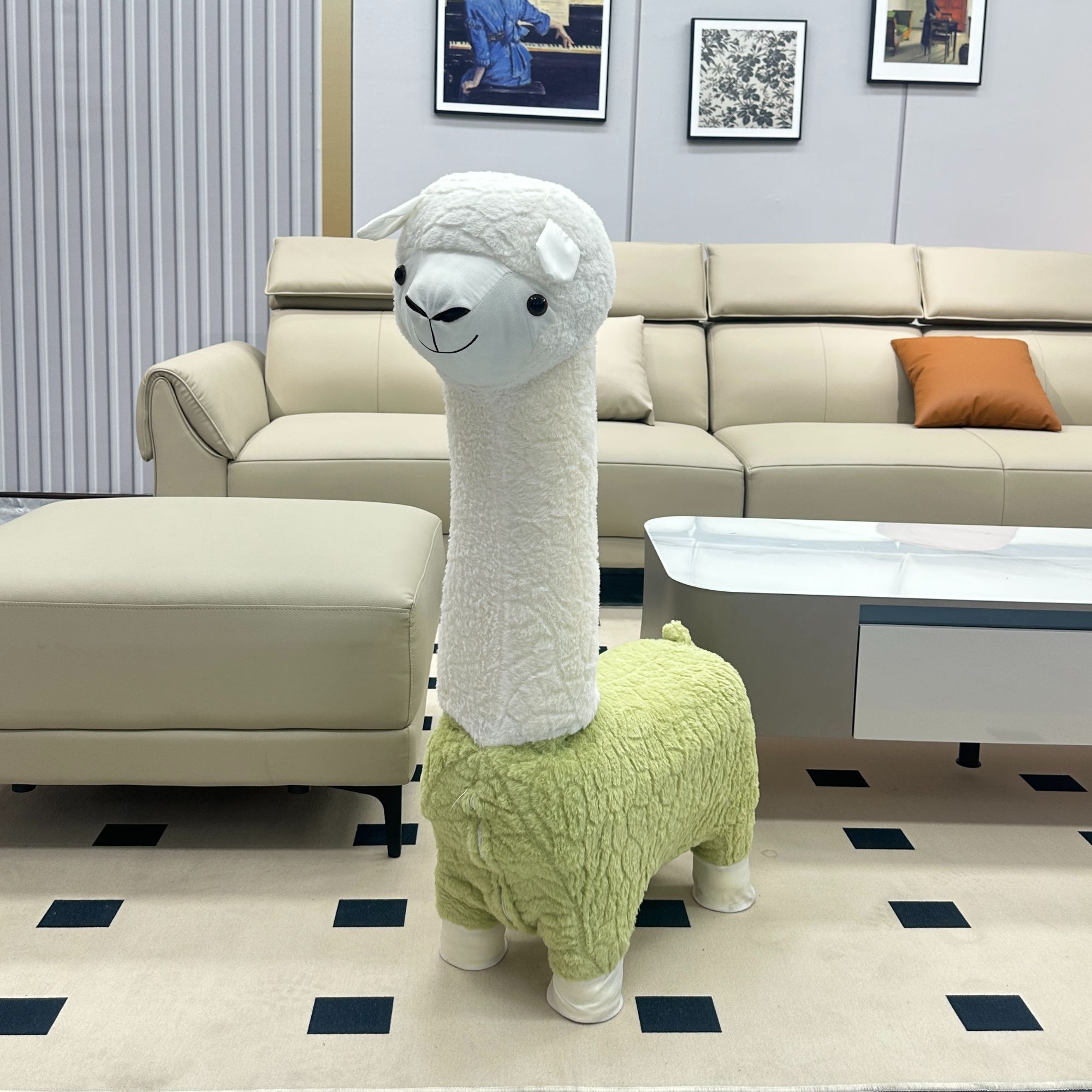 维尼优选【1.1米羊驼】羊驼沙发椅简约儿童凳子设计师摆件玩偶网红